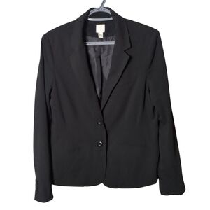 Lauren Conrad Women's Black Long Sleeve Open Front Blazer Size 12‎